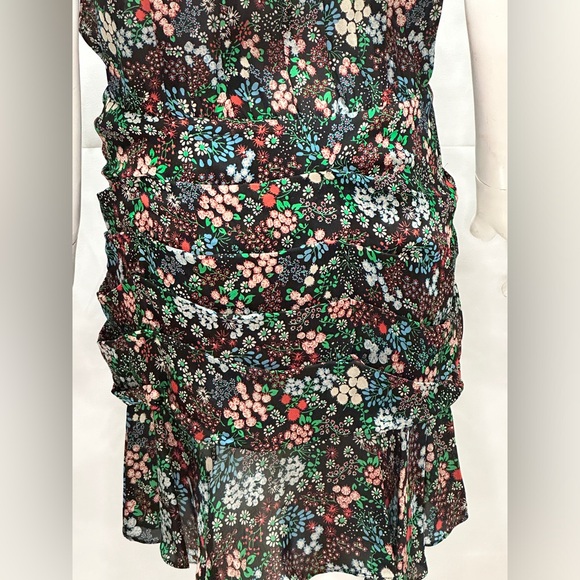 Veronica Beard Black Floral Print Silk Dress Size 8 - Picture 7 of 14